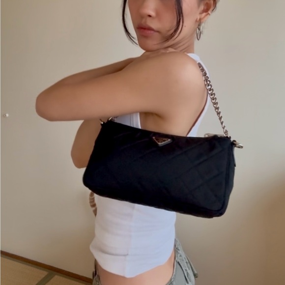 Prada Quilted Black Mini Bag with Chain Strap - Picture 6 of 6